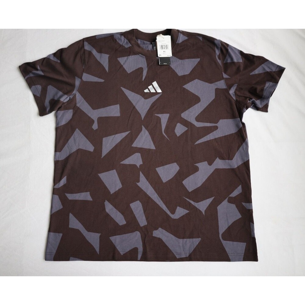 adidas AMG Camo Short Sleeve T-Shirt Men XL Brown Gray KQ8353 NWT $60